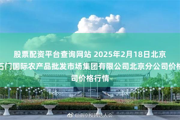 股票配资平台查询网站 2025年2月18日北京顺鑫石门国际农产品批发市场集团有限公司北京分公司价格行情