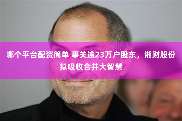 哪个平台配资简单 事关逾23万户股东，湘财股份拟吸收合并大智慧