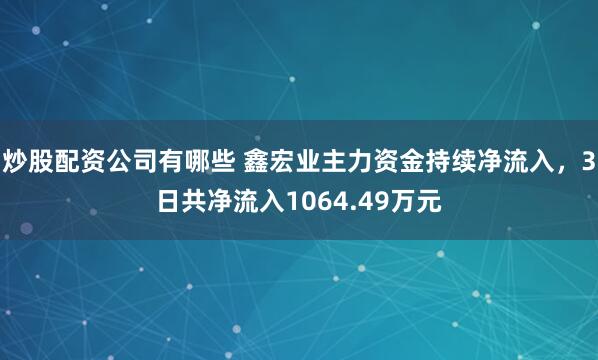 炒股配资公司有哪些 鑫宏业主力资金持续净流入，3日共净流入1064.49万元