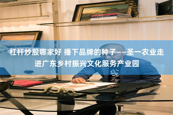 杠杆炒股哪家好 播下品牌的种子——圣一农业走进广东乡村振兴文化服务产业园